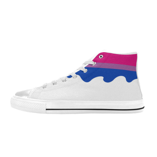 WOMEN'S Bi Flag Pride LGBT High Top Canvas Custom Shoes