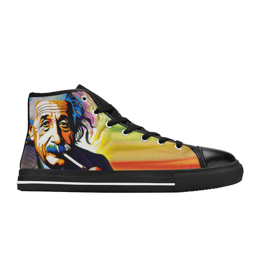 WOMEN'S 420 Einstein Chill High Top Canvas Vibrant Chaos Custom Shoes