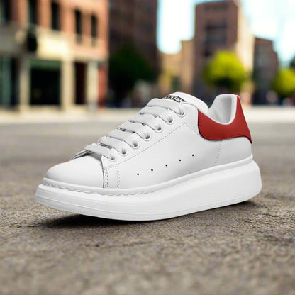 Freaky Shoes® White Red Lace Up Sneakers - Freaky Shoes®