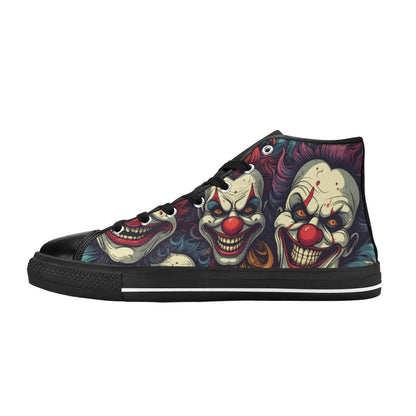 KIDS' Evil Clowns Heads Faces High Top Canvas Dark Academia Shoes