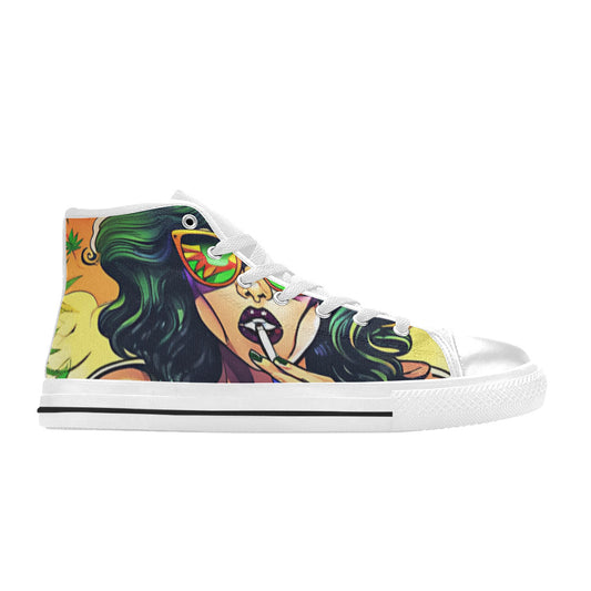 WOMEN'S Comic Book Art Woman High Top Canvas Y2K Sneakers