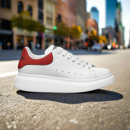 Freaky Shoes® White Red Lace Up Sneakers - Freaky Shoes®