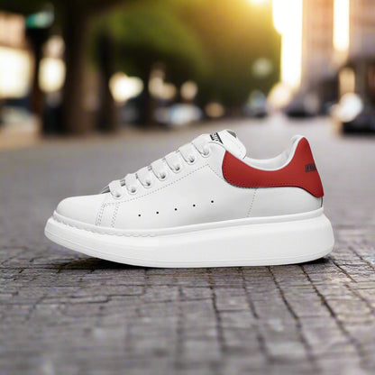 Freaky Shoes® White Red Lace Up Sneakers - Freaky Shoes®