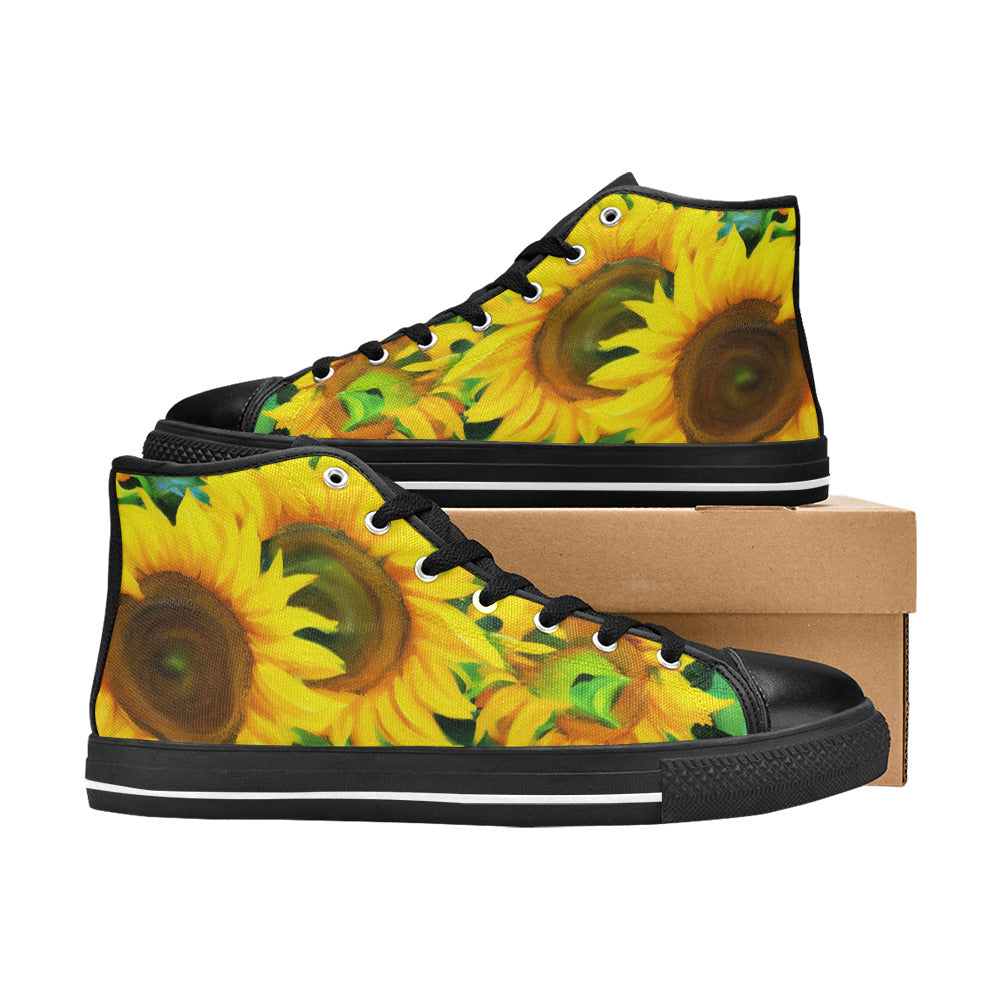 MEN'S Sunflowers Art Men’S High Top Canvas Cottagecore Custom Shoes