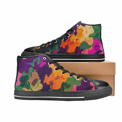 WOMEN'S Military Camouflage Blotch High Top Canvas Surreal Sneakers