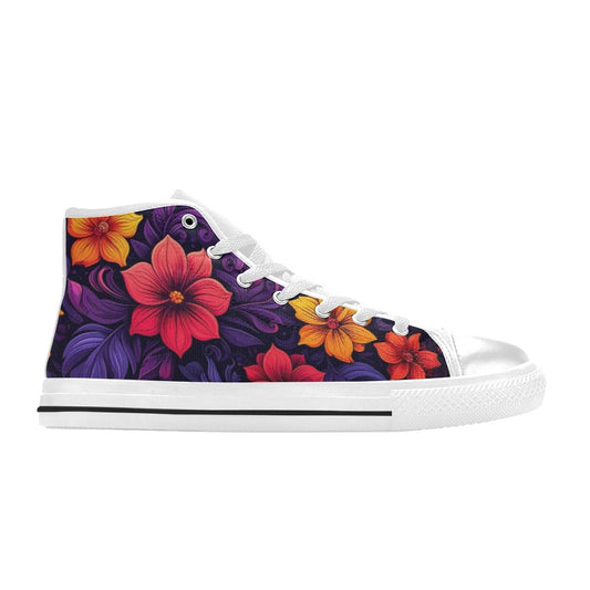 MEN'S Exotic Floral Weave High Top Canvas Dark Academia Custom Sneakers