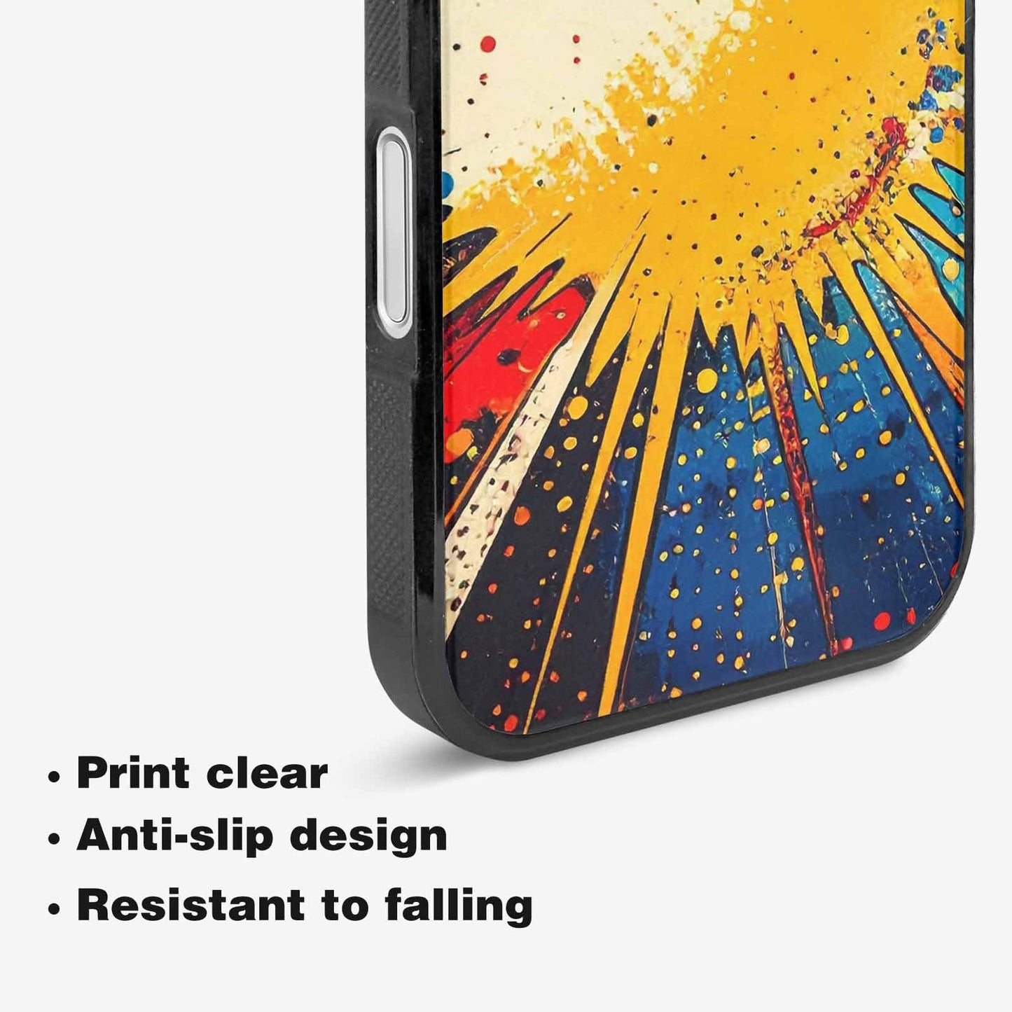 iPhone 16 Plus Case — Comic Halftone Comic Bursts Pattern Hundreds, Custom Made Phone Cover