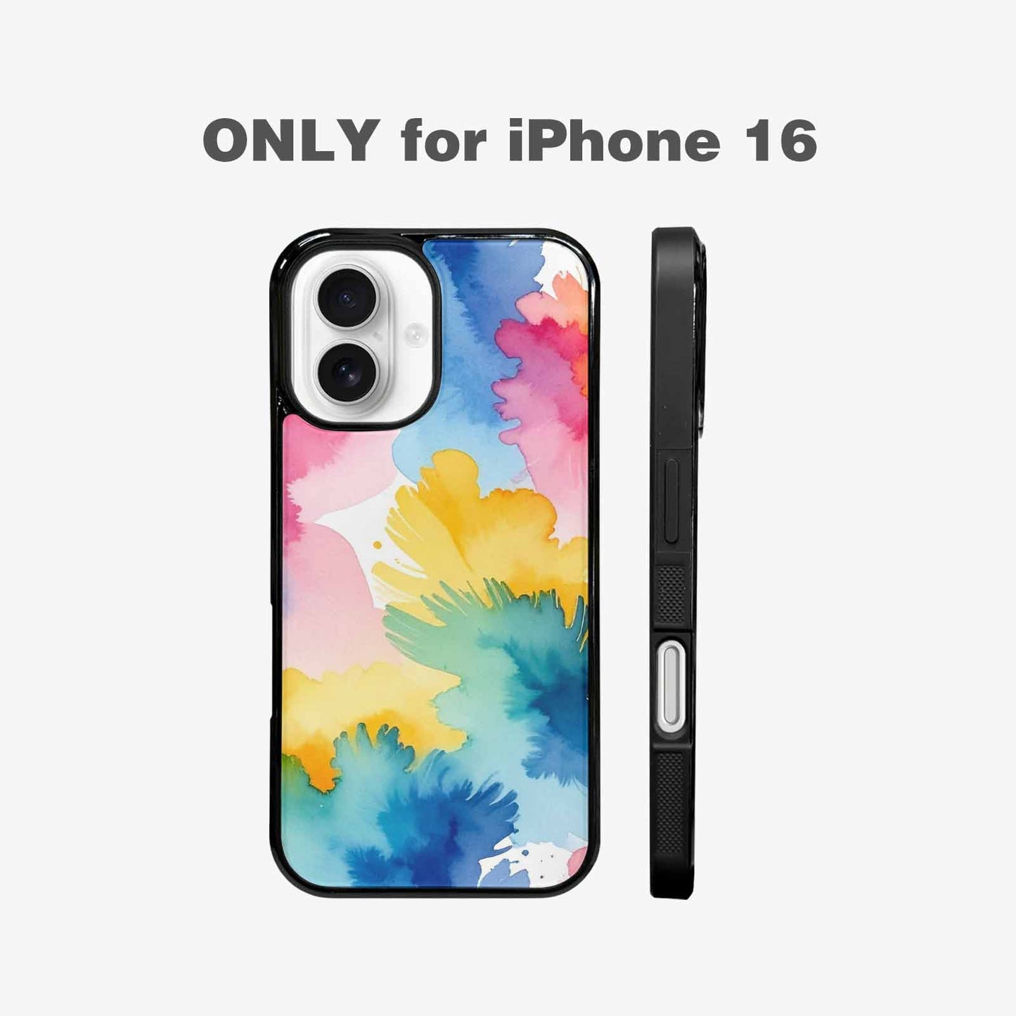 iPhone 16 Case — Trans Strong Watercolor Seamless Pattern Vibrant, Custom Print Case Cover