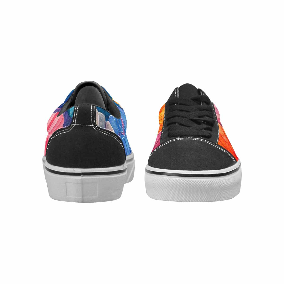 WOMEN'S Fish Scale Coral Canvas Lace-Up Vibrant Chaos Sneakers