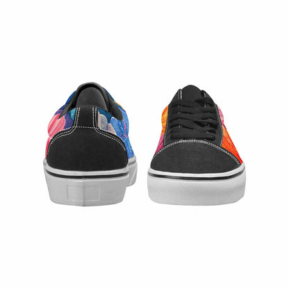 WOMEN'S Fish Scale Coral Canvas Lace-Up Vibrant Chaos Sneakers