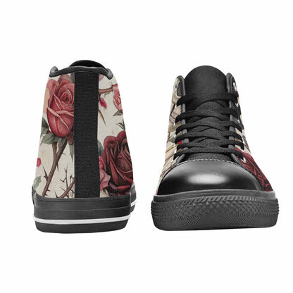 MEN'S Skulls - Roses High Top Canvas Cottagecore Shoes