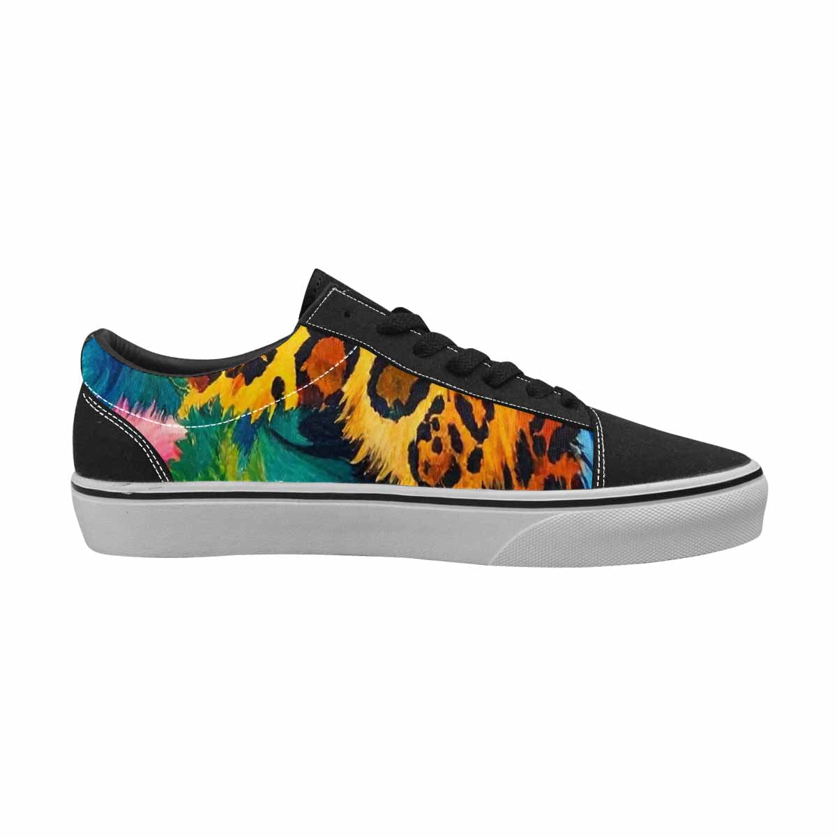 WOMEN'S Full Color Vibrant Animal Lace-Up Canvas Grunge Custom Shoes