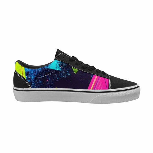 WOMEN'S Memphis Squiggles Triangles Dots Canvas Lace-Up Wallpaper Art Shoes