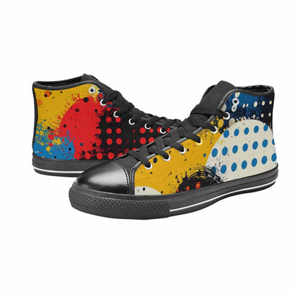 MEN'S Comic Book Halftone High Top Canvas Vibrant Chaos Custom Shoes