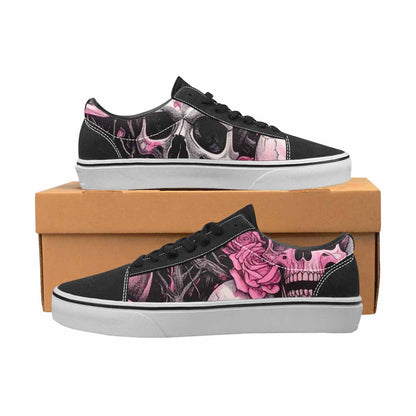 WOMEN'S Skull Roses Lace-Up Canvas Neon Fantasy Custom Shoes