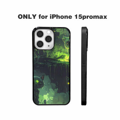 iPhone 15 Pro Max Case — Toxic Melting Skeleton Cats Small Toxic, Custom Art Phone Cover