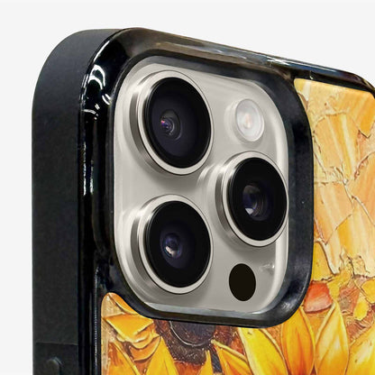 iPhone 16 Pro Max Case — Impressionist Sunflower Brushstroke Pattern Hundreds Of, Custom Phone Case