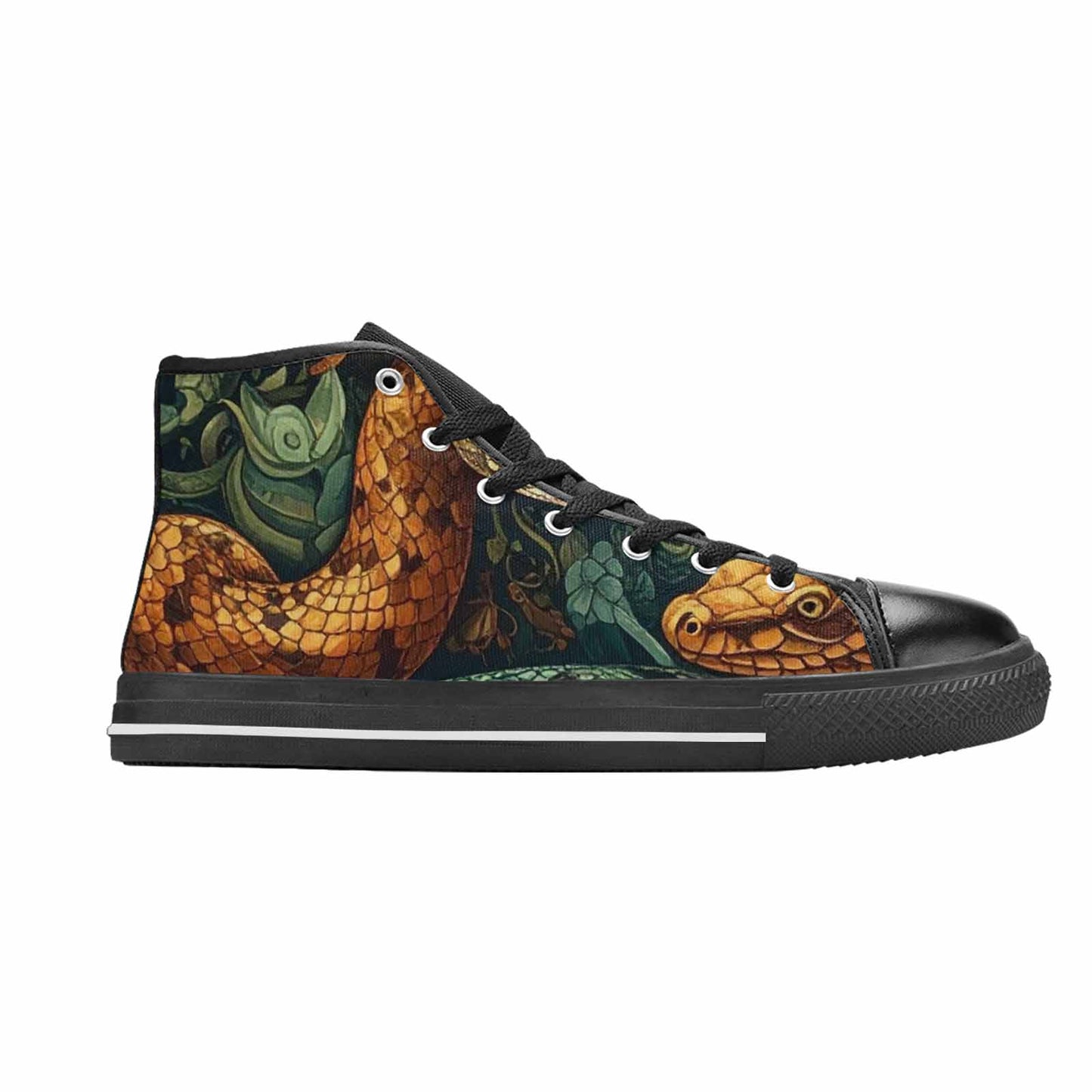 MEN'S Snake Skin Reptile High Top Canvas Y2K Custom Sneakers