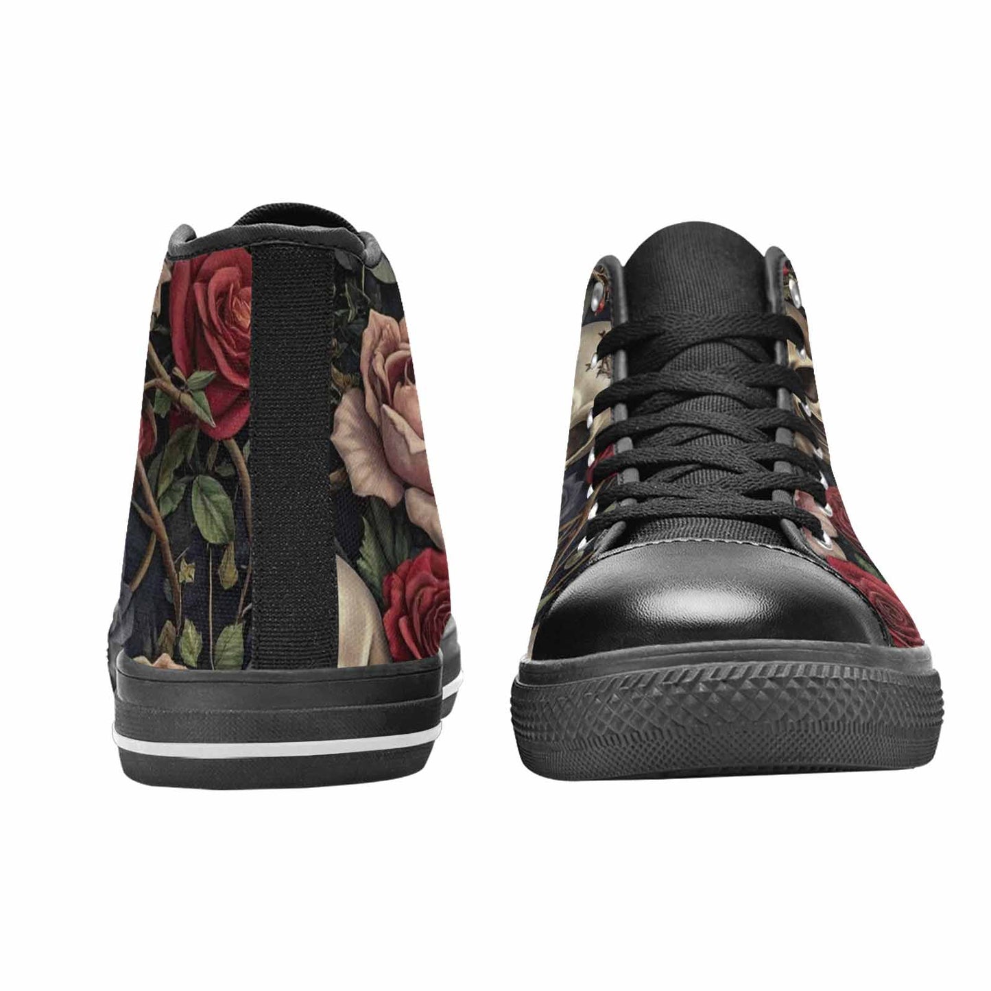 MEN'S Skulls - Roses High Top Canvas Cottagecore Custom Shoes
