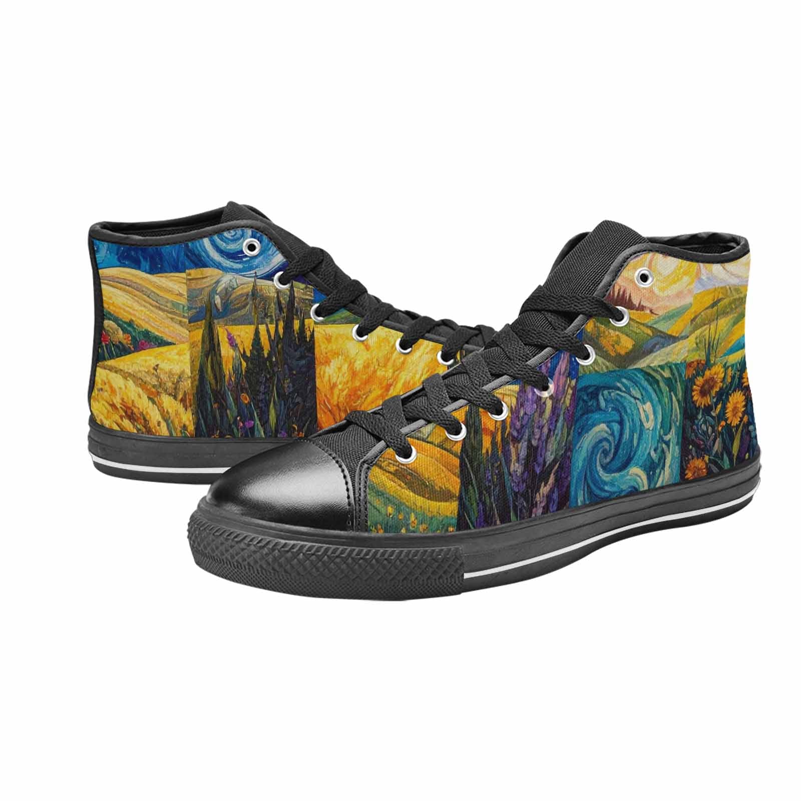 MEN'S Van Gogh-Style Swirl High Top Canvas Aesthetic Sneakers