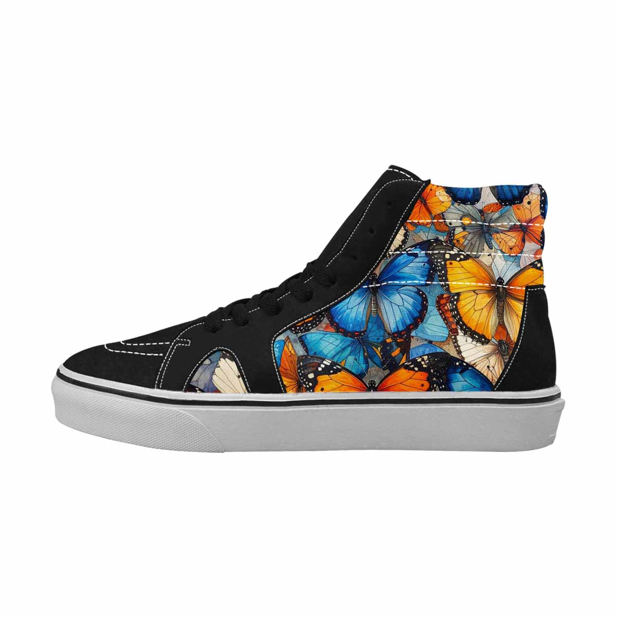 WOMEN'S Butterfly Wing High Top Canvas Neon Fantasy Custom Shoes