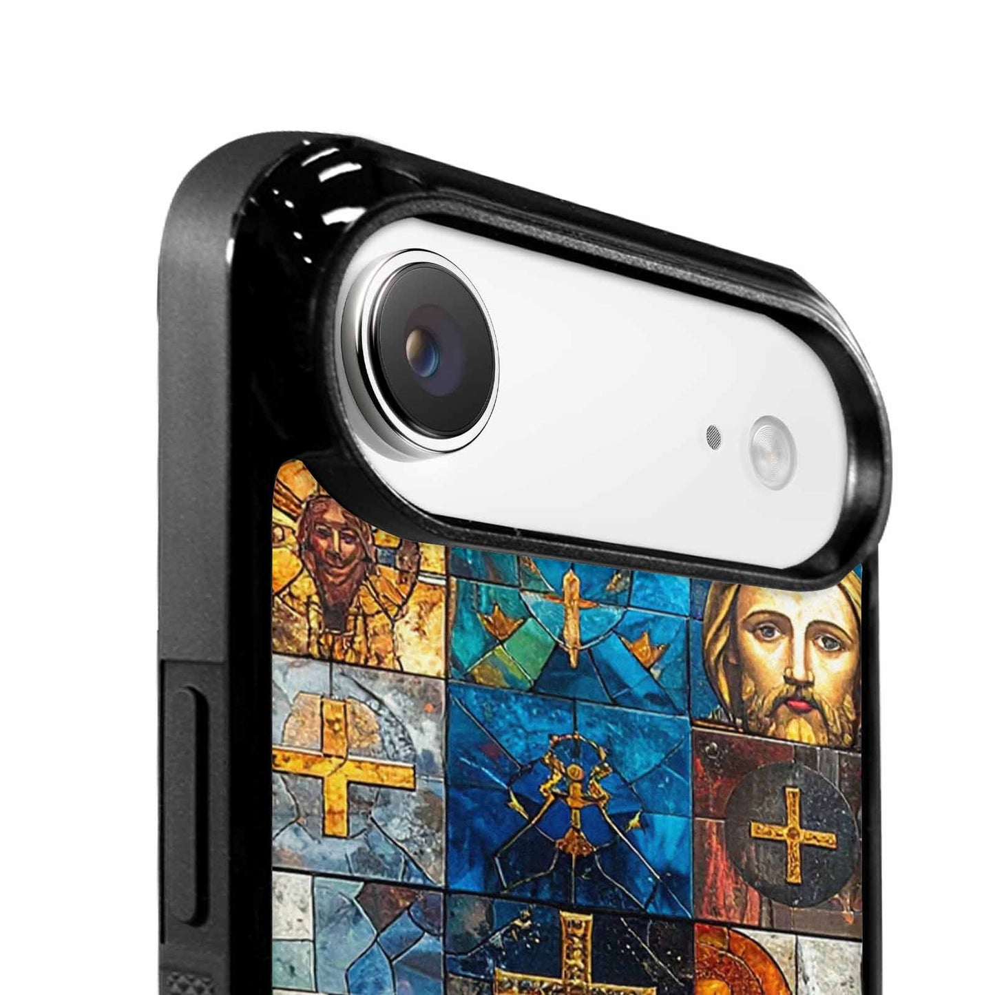 iPhone 17 Air Case — Jesus Face Small Cross And Original, Custom Printed Phone Case