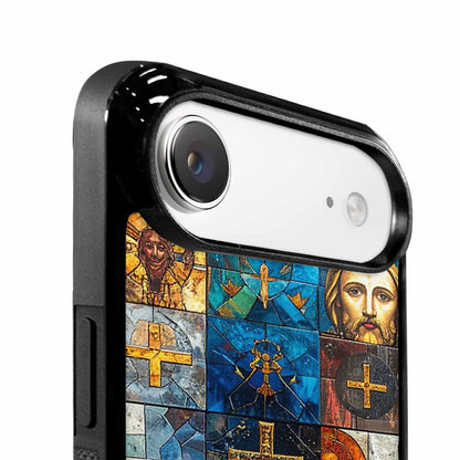 iPhone 17 Air Case — Jesus Face Small Cross And Original, Custom Printed Phone Case