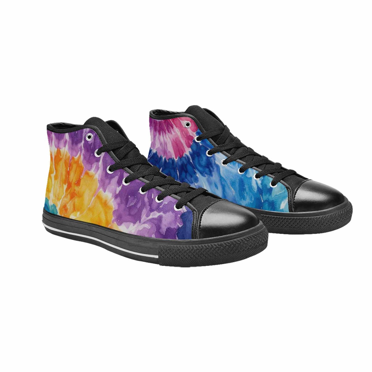 MEN'S Tie Dye Swirl High Top Canvas Aesthetic Custom Sneakers