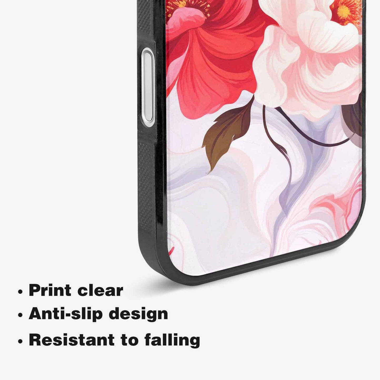 iPhone 16 Plus Case — Marble Floral Custom, Unique Phone Case Design