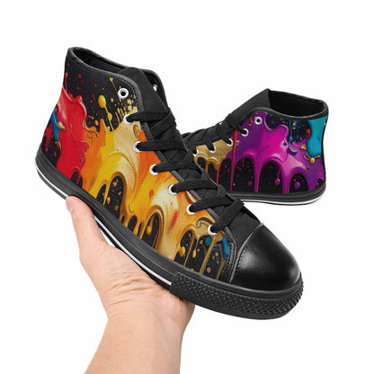 MEN'S Paint Splatter High Top Canvas Y2K Shoes