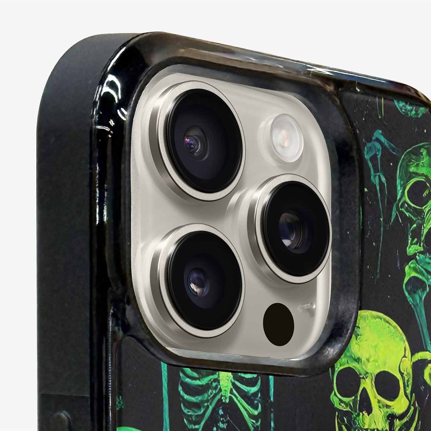 iPhone 16 Pro Case — Skeletons Neon Green Glowskele, Personalized Phone Case