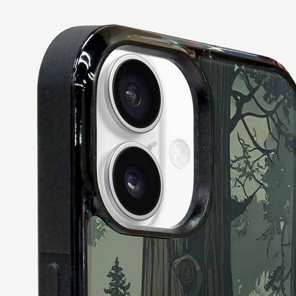 iPhone 16 Case — Seamless Pattern Ancient Redwood Forest Giant, Custom Printed Phone Case