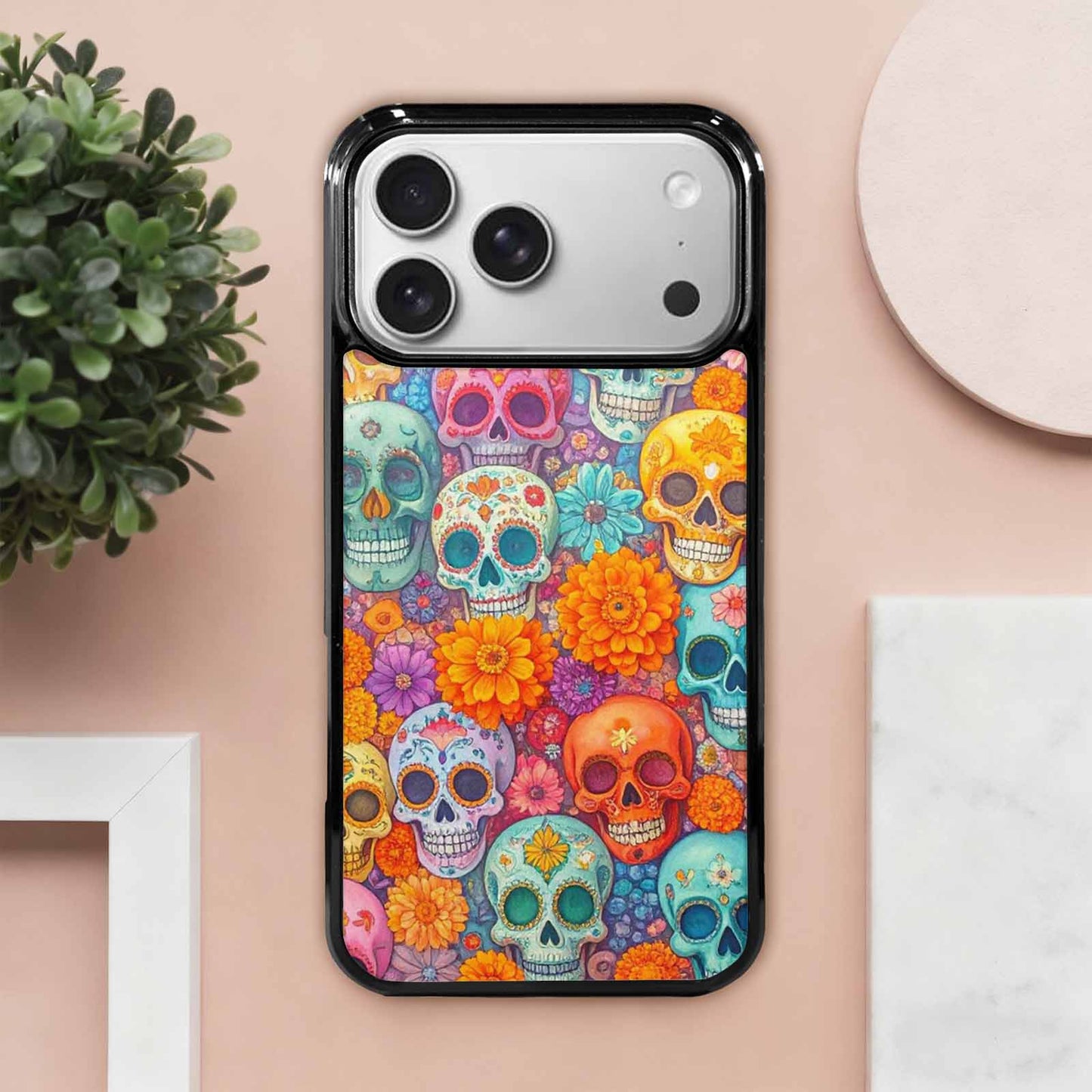 iPhone 17 Pro Max Case — Ornate Candy Color Skull Gothic Skulls, Personalized Phone Case