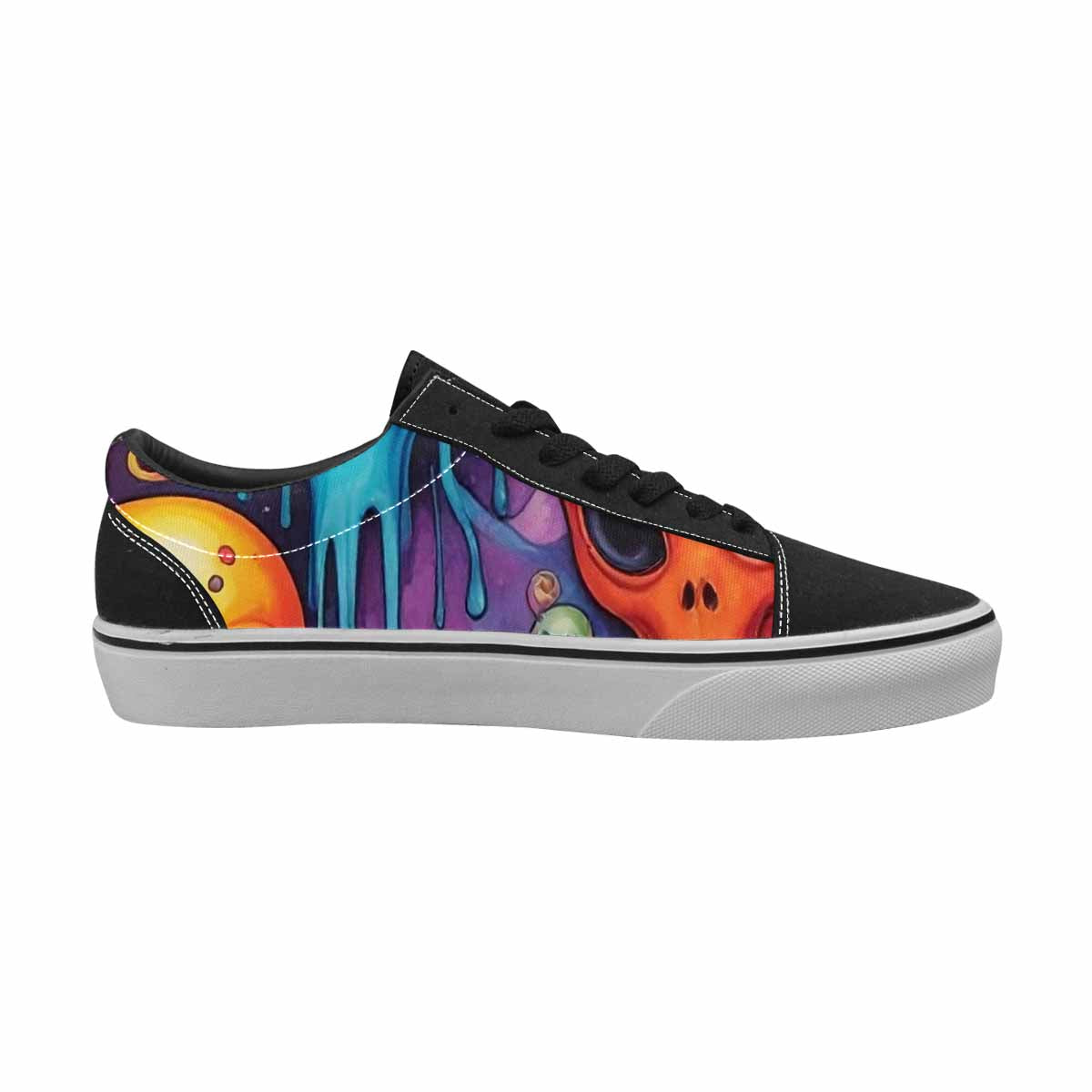 WOMEN'S Melting Aliens Lace-Up Canvas Neon Fantasy Shoes
