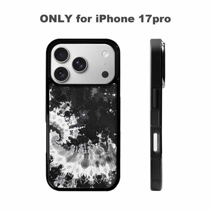 iPhone 17 Pro Case — Tie Dye Acid Wash Black Tie, Custom Print Case Cover