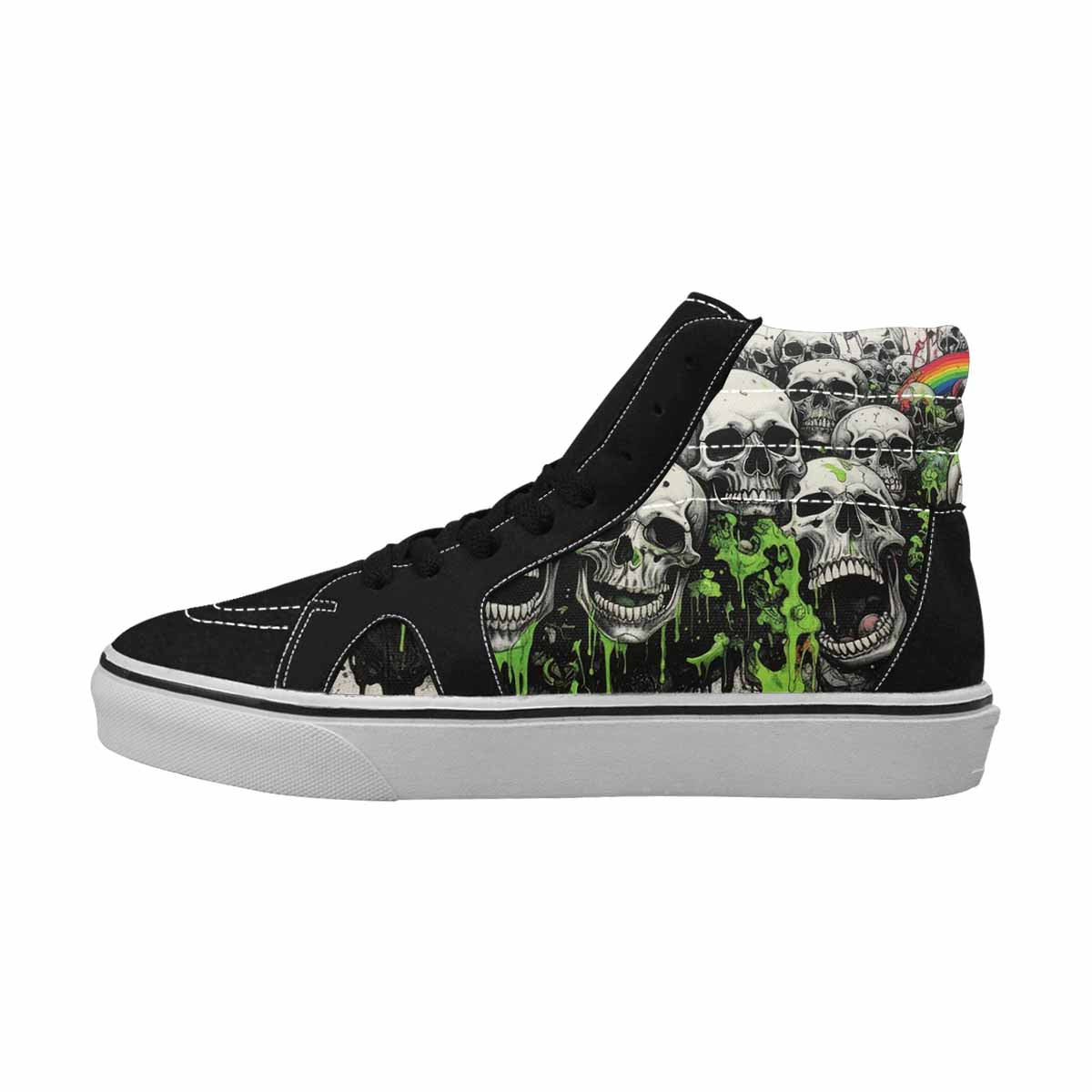 MEN'S Rainbow From Skull S High Top Canvas Dark Academia Custom Sneakers
