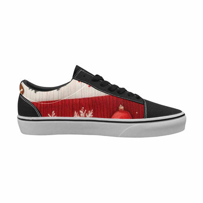 MEN'S Christmas Holly Snowflake Canvas Lace-Up Vibrant Chaos Shoes