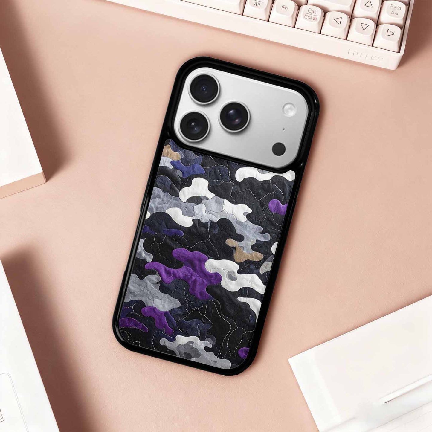 iPhone 17 Pro Case — Vivid Camo Asexual Pride Camo, Custom Art Phone Cover