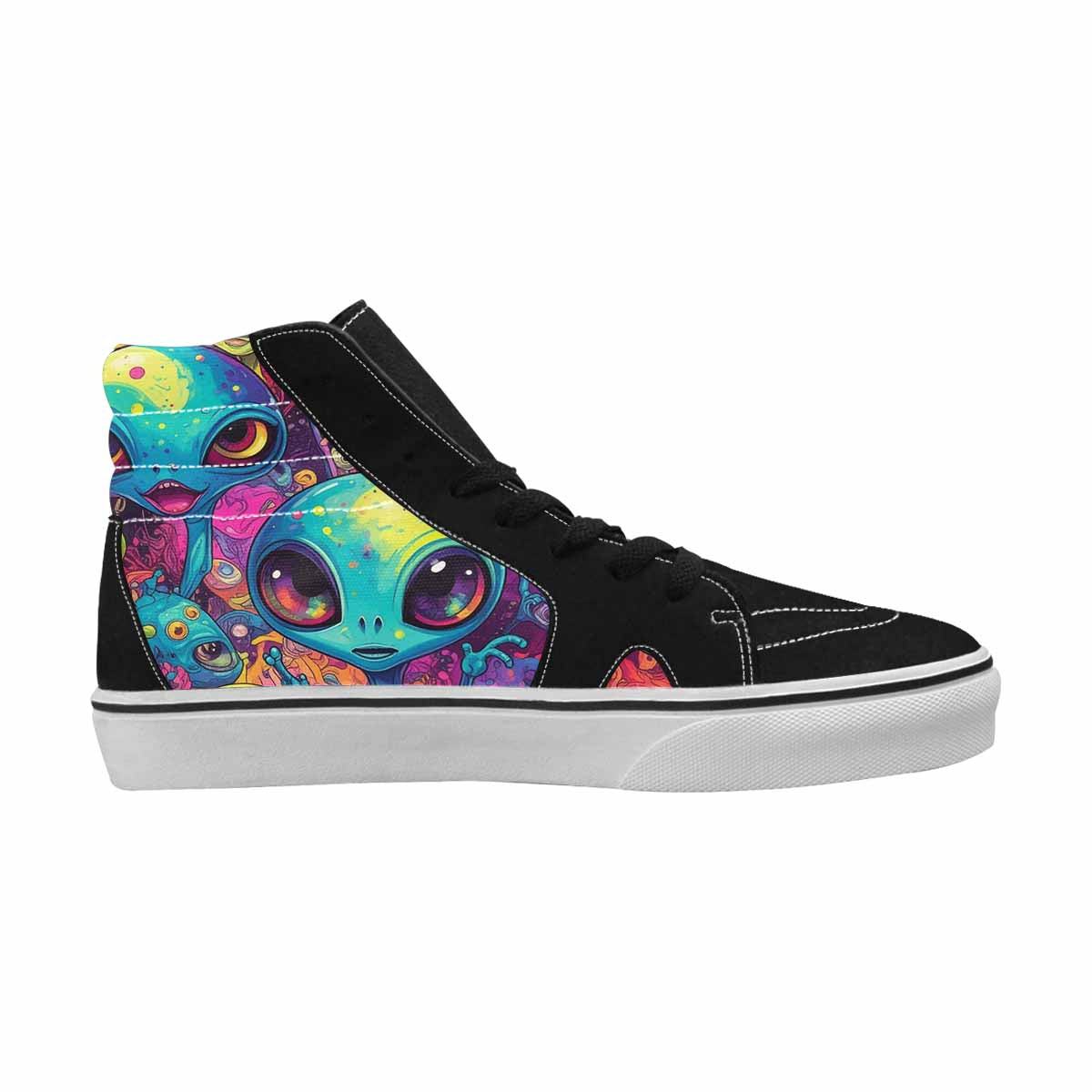 MEN'S Cartoon Alien Characters High Top Canvas Surreal Shoes