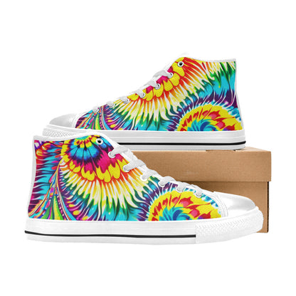 MEN'S Tie Dye Twist Men’S High Top Canvas Vibrant Chaos Sneakers