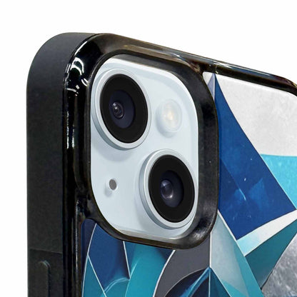 iPhone 15 Plus Case — Geometric Origami Art Pattern, Customized Protective Case