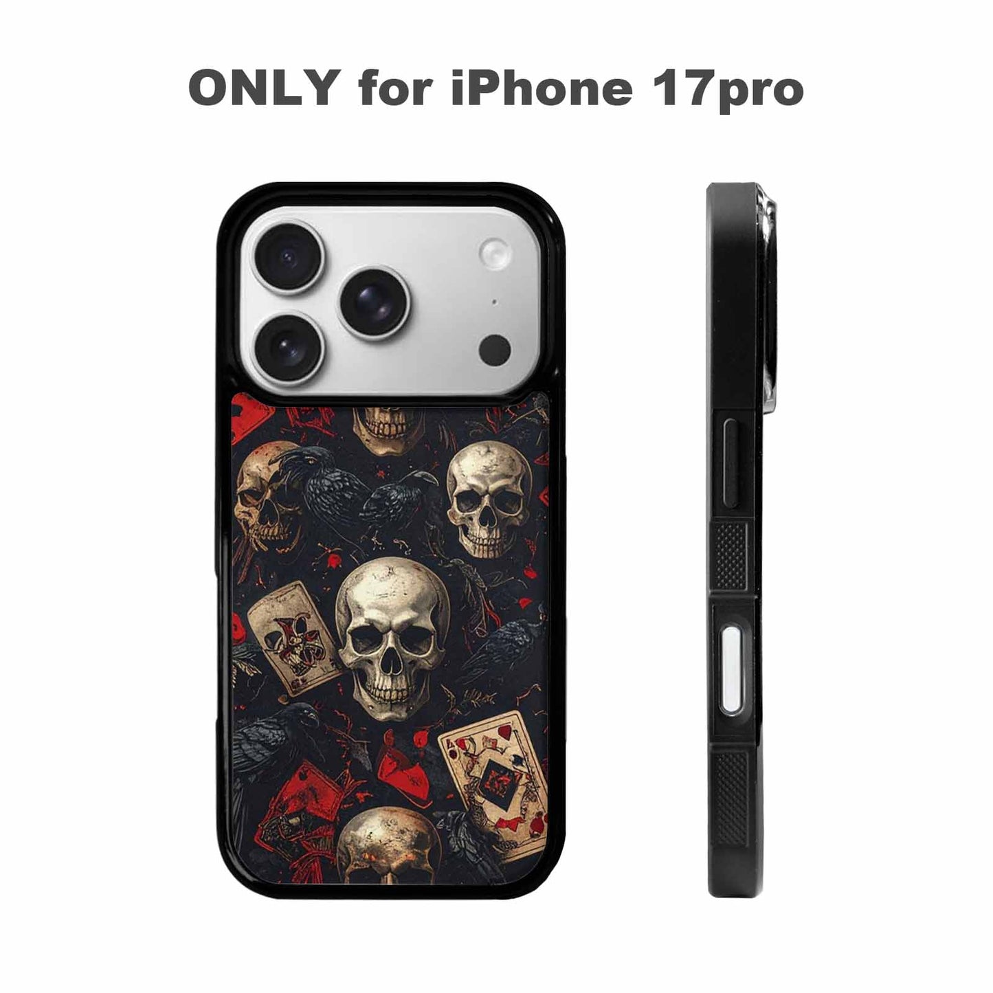 iPhone 17 Pro Case — Skull Dark Art Gothic Print Gothic, Custom Print Case Cover