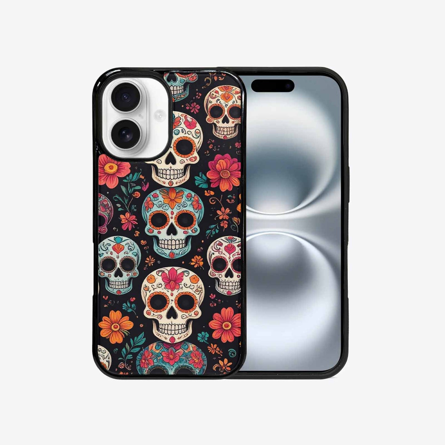 iPhone 16 Case — Dia De Los Muertos Sugar Skull, Custom Made Phone Cover