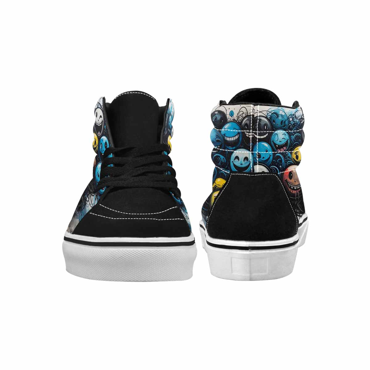 MEN'S Melting Moon Smiley High Top Canvas Dreamlike Custom Shoes