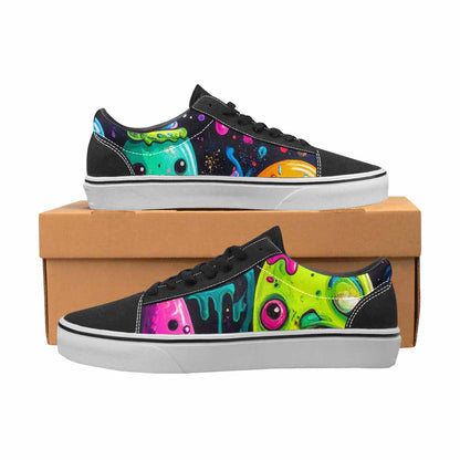 WOMEN'S Ice Cream Monsters  Lace-Up Canvas Grunge Custom Shoes