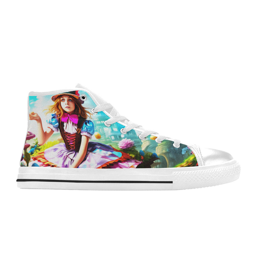 MEN'S Creepy Wonderland Model Art High Top Canvas Surreal Sneakers