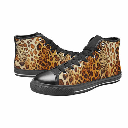 WOMEN'S Animal Print High Top Canvas Vibrant Chaos Custom Sneakers