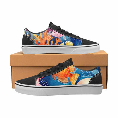 MEN'S Fish Scale Coral Canvas Lace-Up Aesthetic Custom Shoes