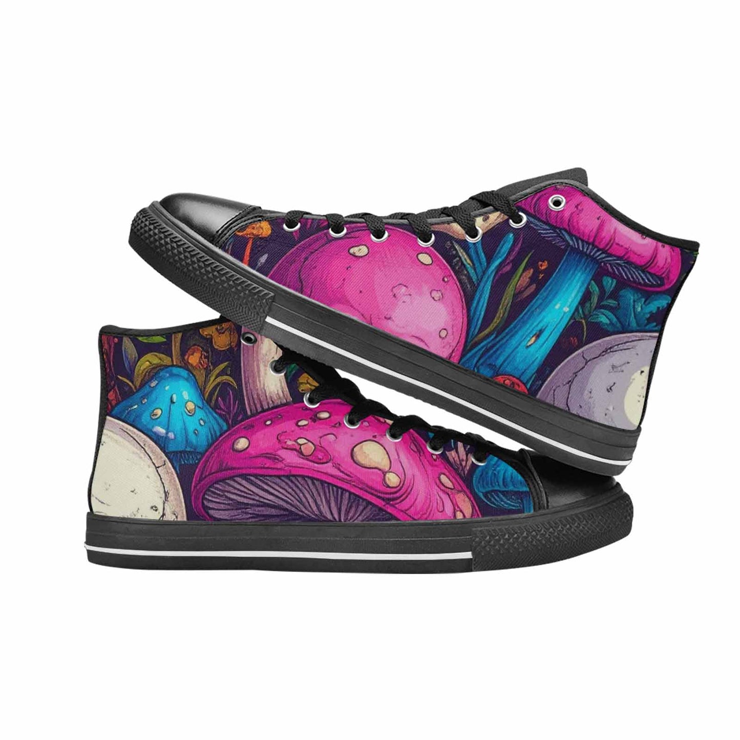 WOMEN'S Mushroom Skull High Top Canvas Y2K Custom Shoes