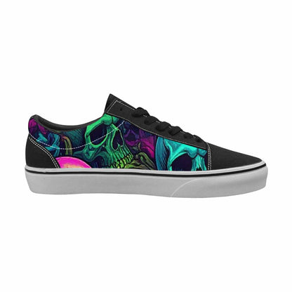 WOMEN'S Skulls - Neon Canvas Lace-Up Dark Academia Custom Shoes